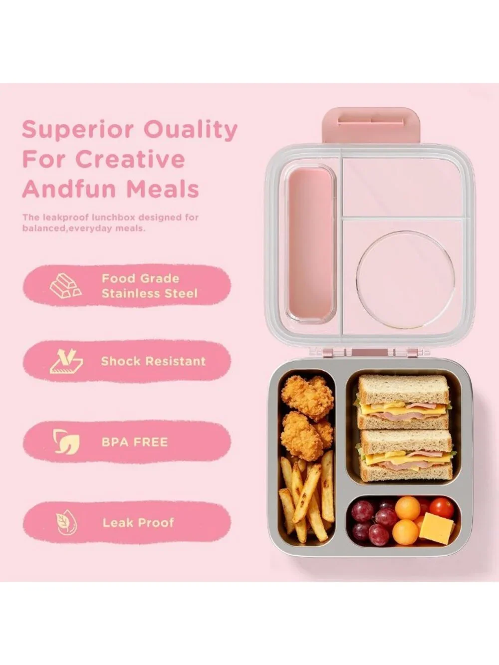 Insulated Stainless Steel Bento Box Set for Kids & Adults - 8oz Food Jar